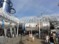 Der Wartebereich der Euro-Mir mit dem ehemaligen Trainingsmodul der Raumstation Mir